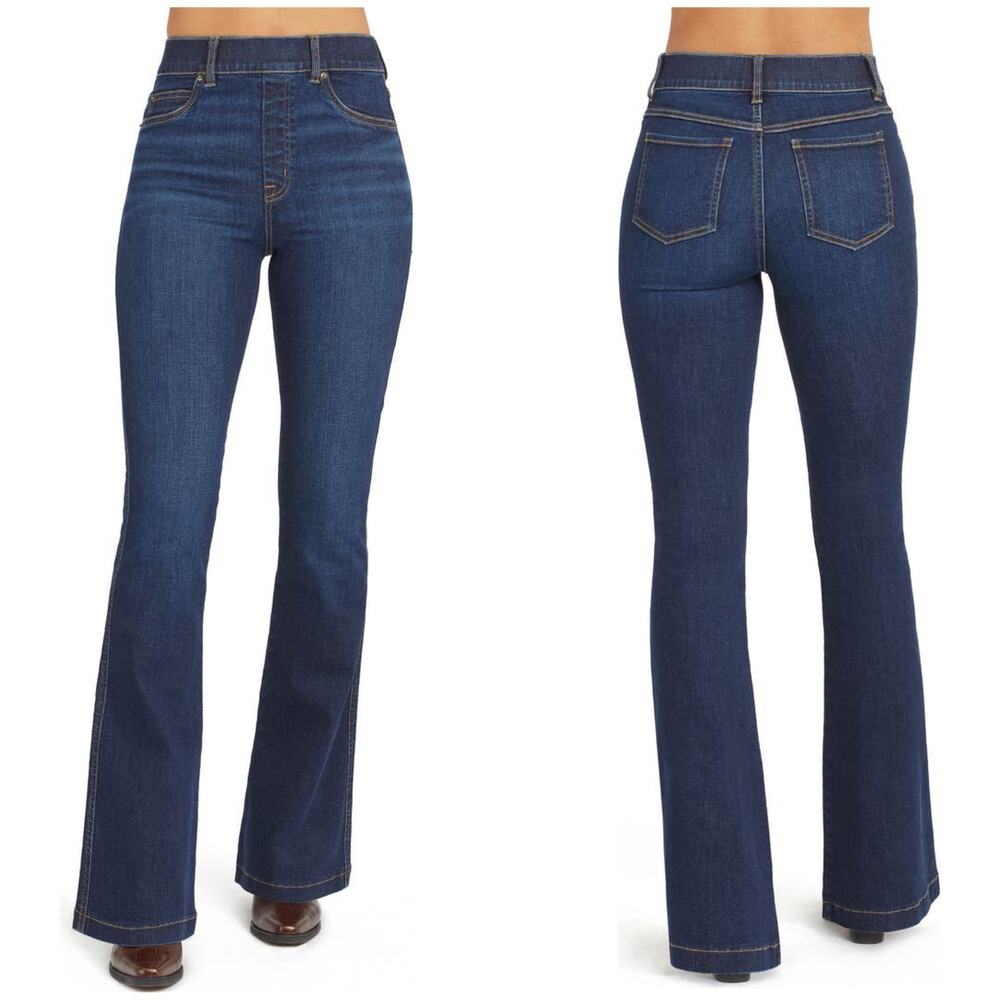 Spanx | Women | EveryWear Midnight Shade Stretch Pull On Flare Jeans | Medium - Picture 11 of 12